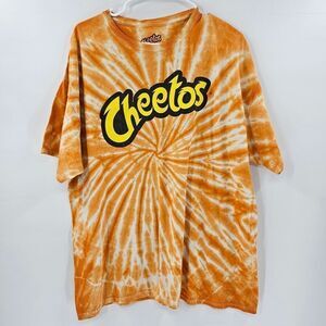 Cheetos tshirt xl logo cheetah Chester snack orange tie dye